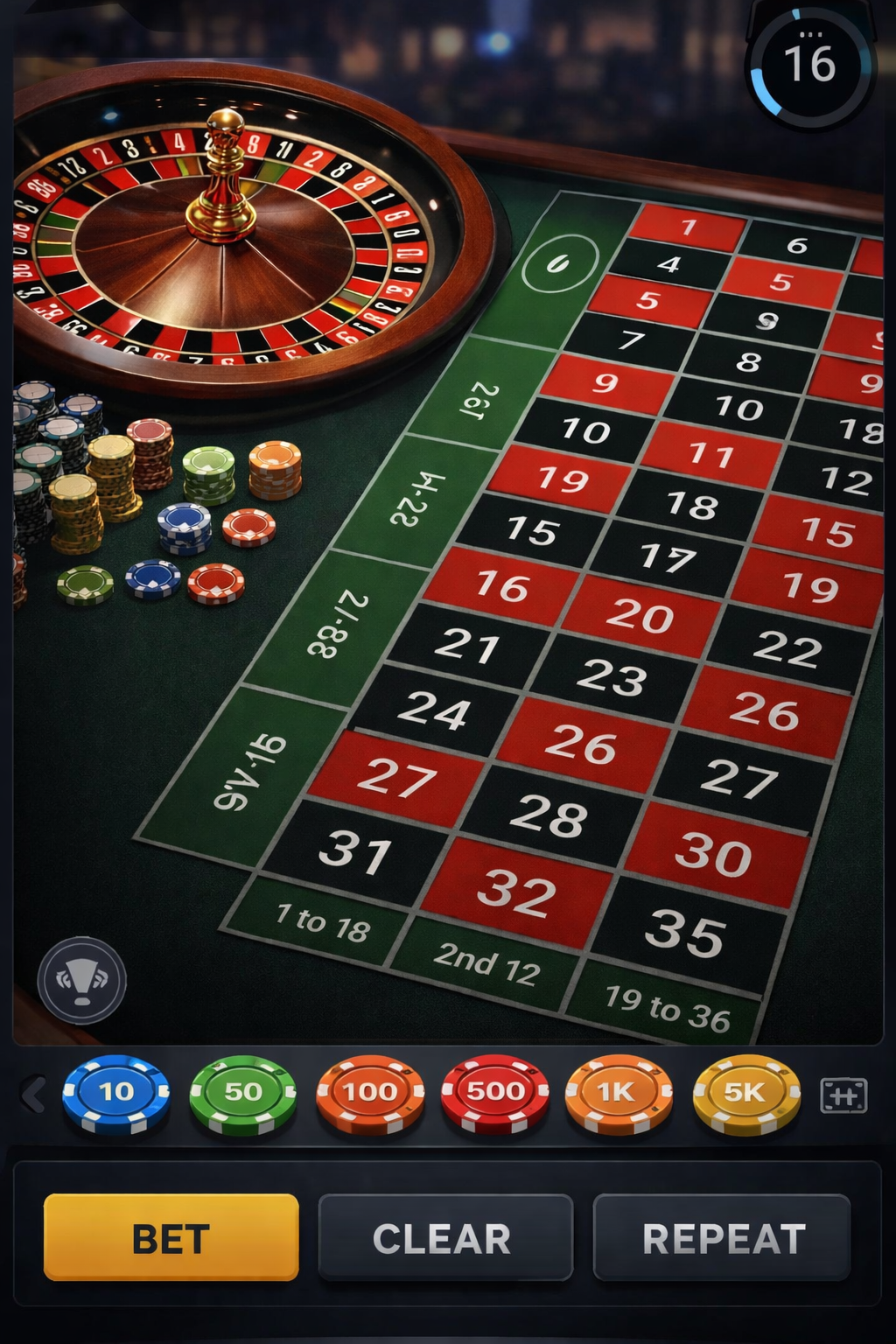 Interface de Seven Casino
